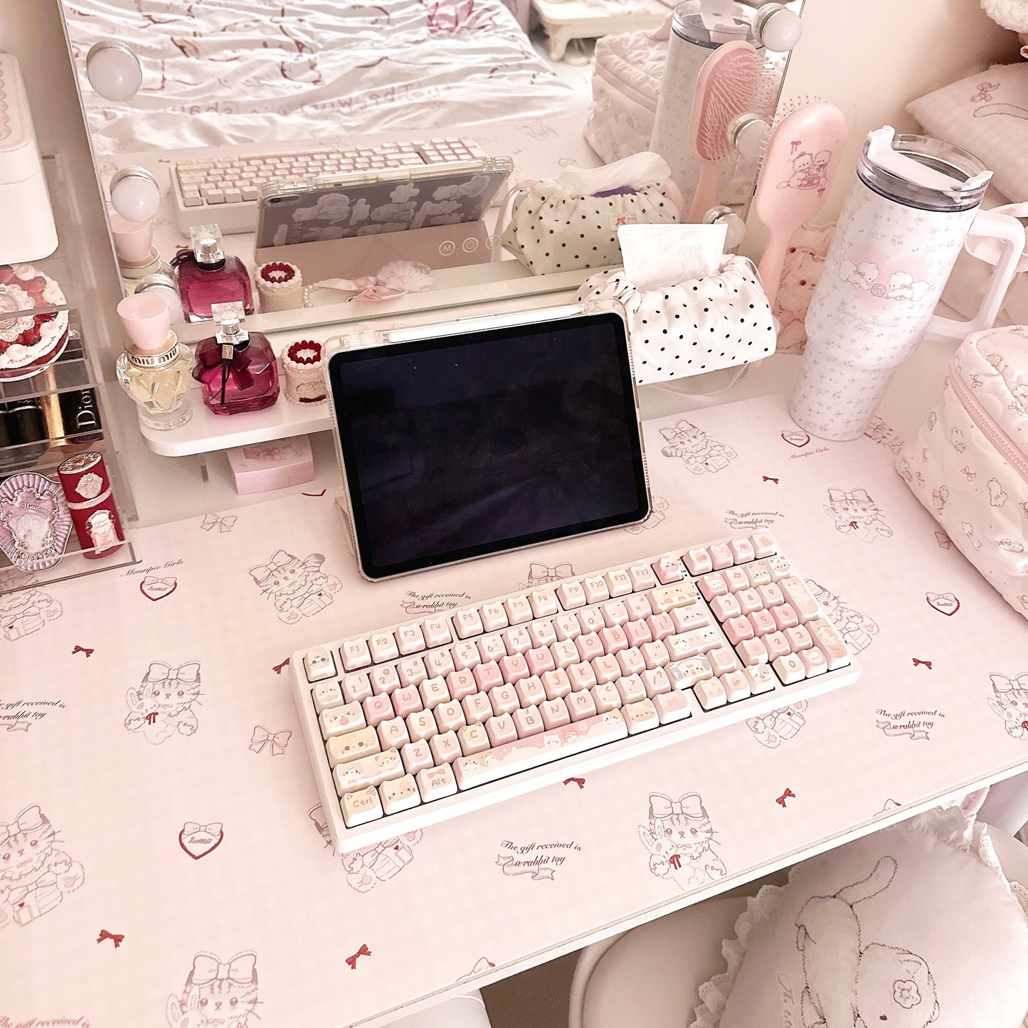kawaii leather computer mouse pad