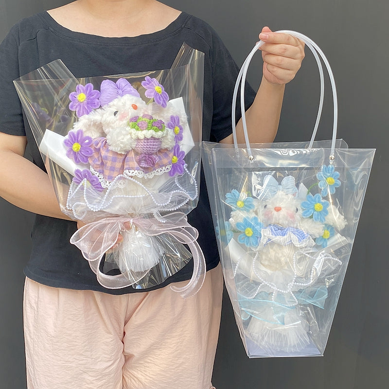 twist stick flower lop-eared rabbit plush doll bouquet