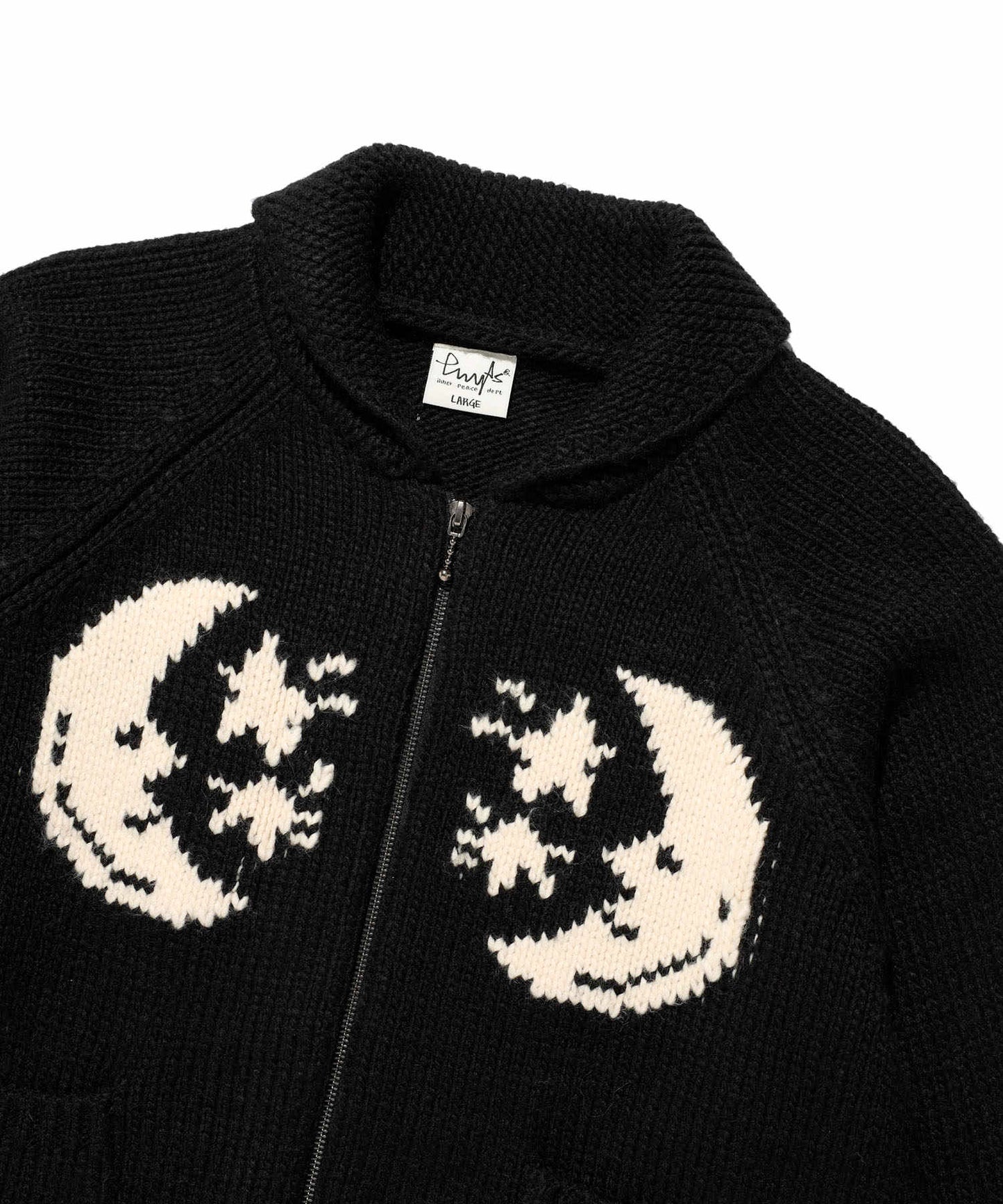 Stars and Moon Jacquard Lapel Knitted Cardigan