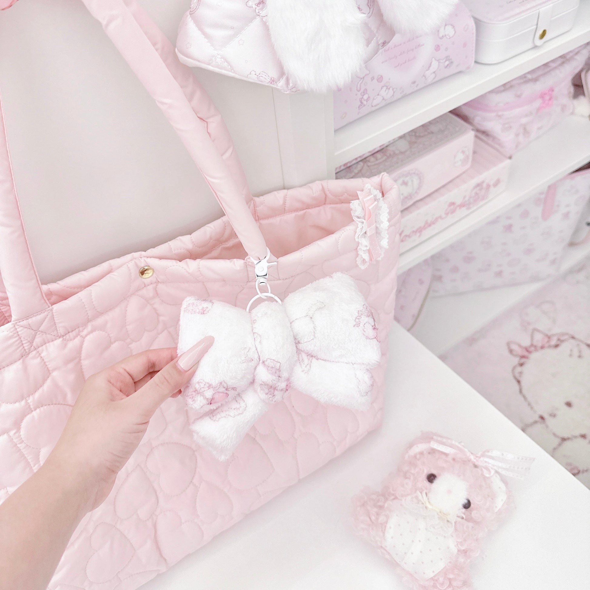 Bag hanging cat handmade plush bow