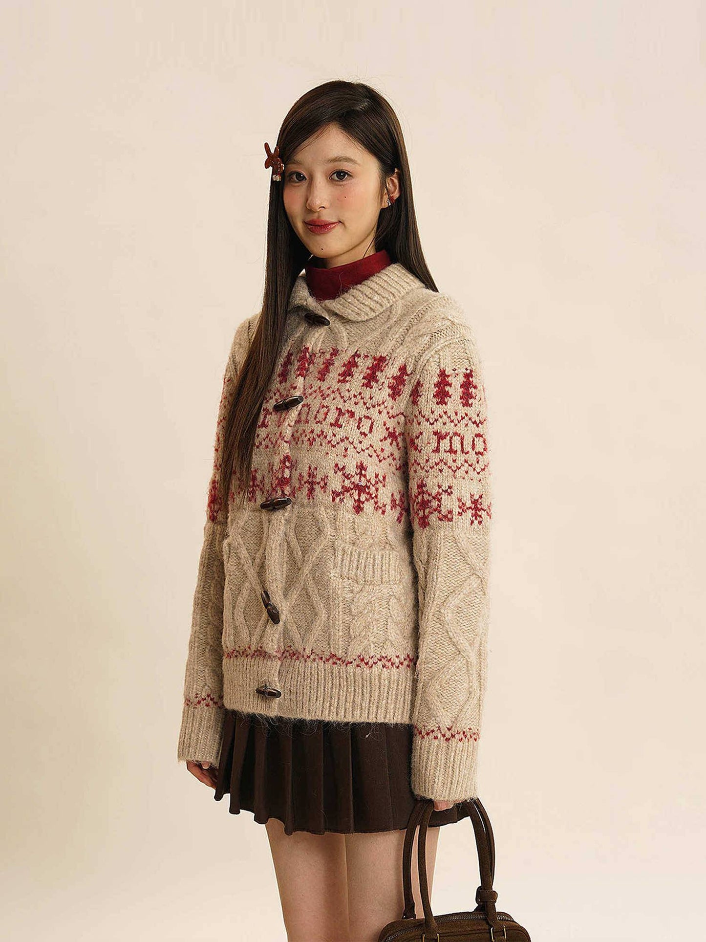 Winter Knitted Fair Isle Cardigan