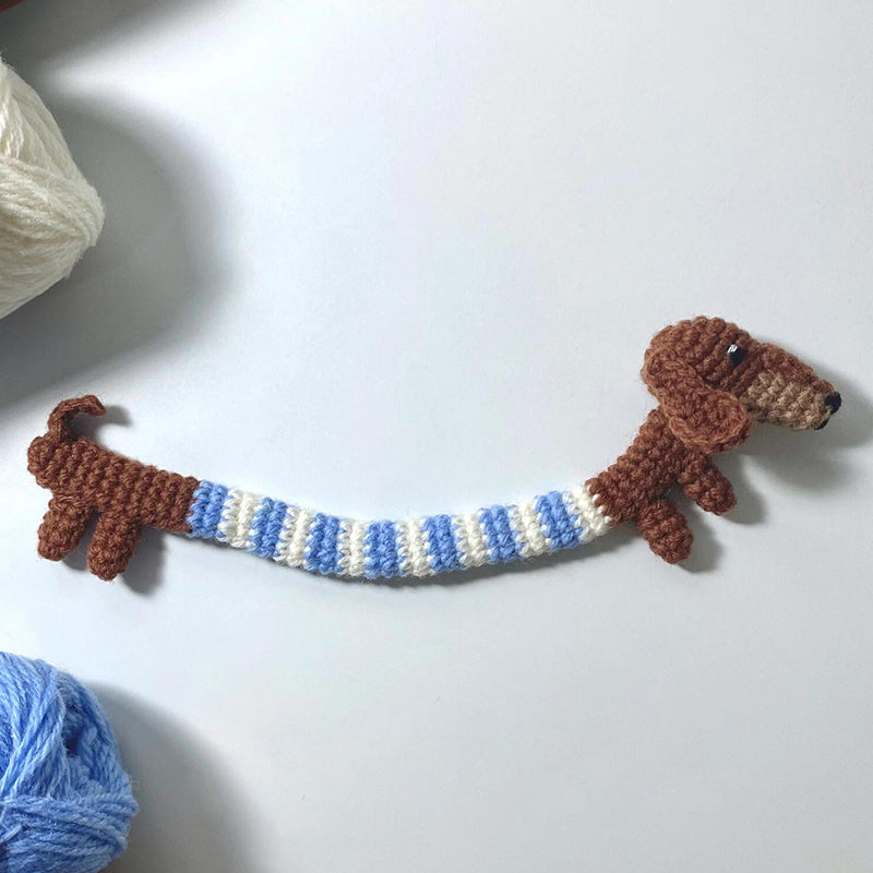 diy crochet cute dachshund puppy material bag