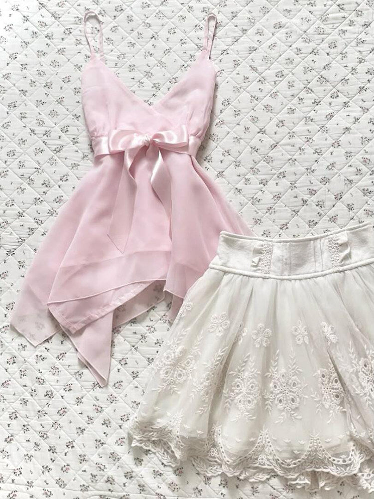 coquette pink mesh tank top