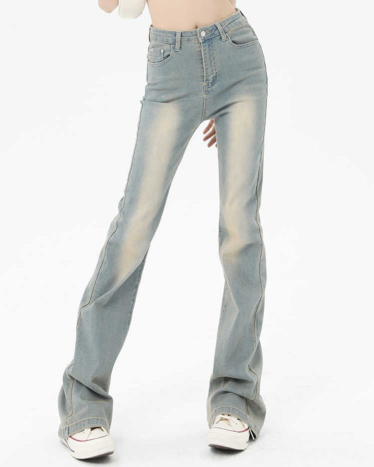 Coquette Retro Cream Slim Flare Jeans