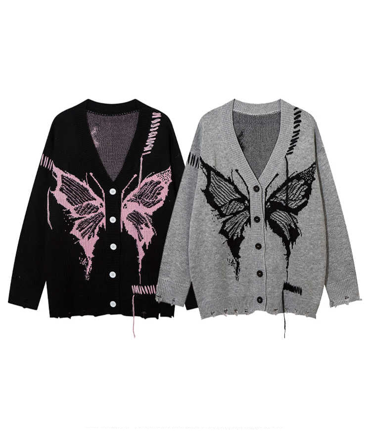 Fairy Grunge Butterfly Knitted Cardigan