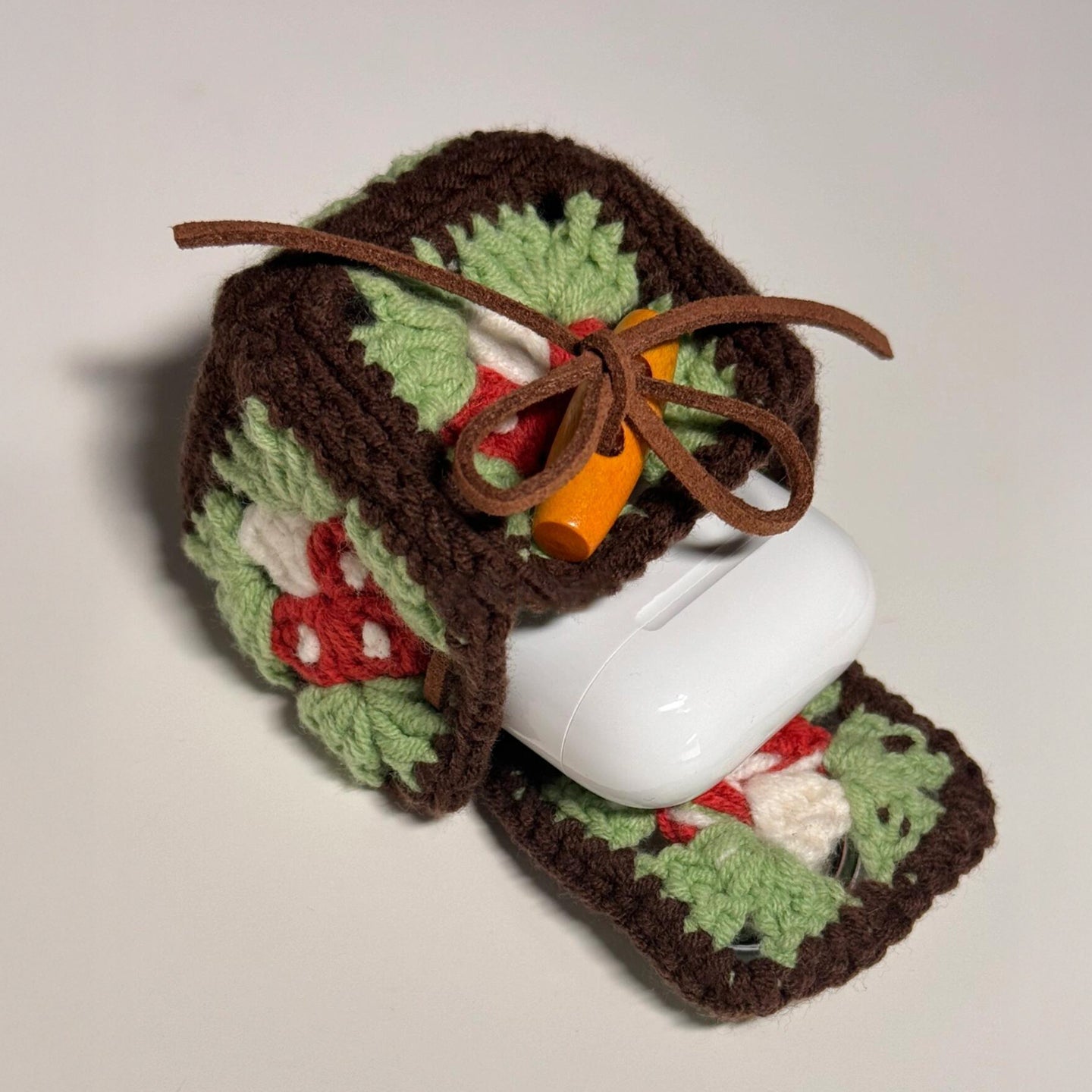 diy crochet Forest mushroom earphone bag kit