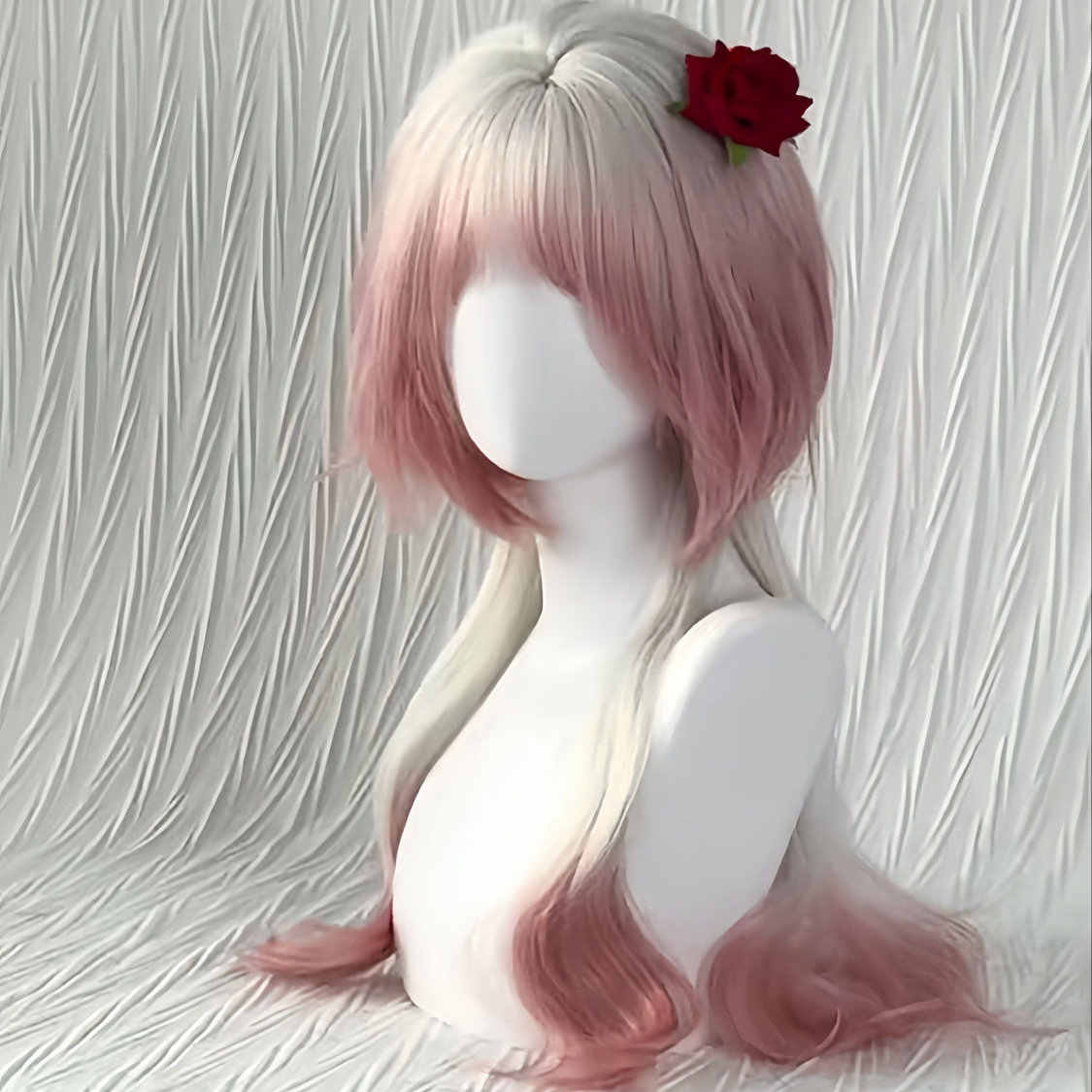 Pink Gradient White Jellyfish Wig