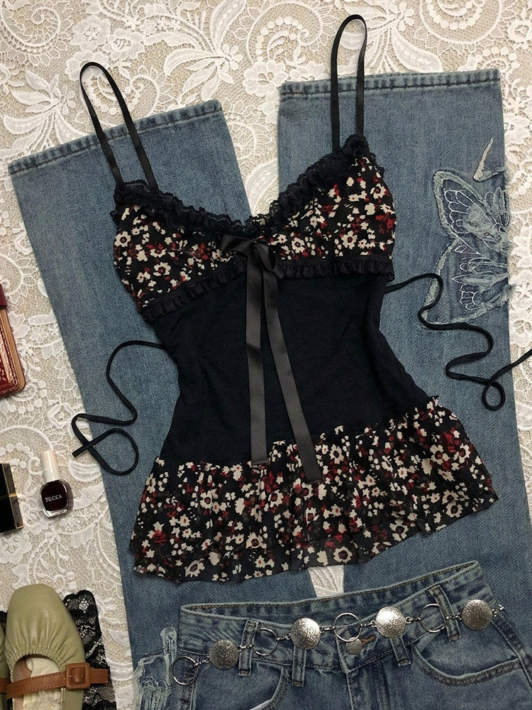 black lace tank top