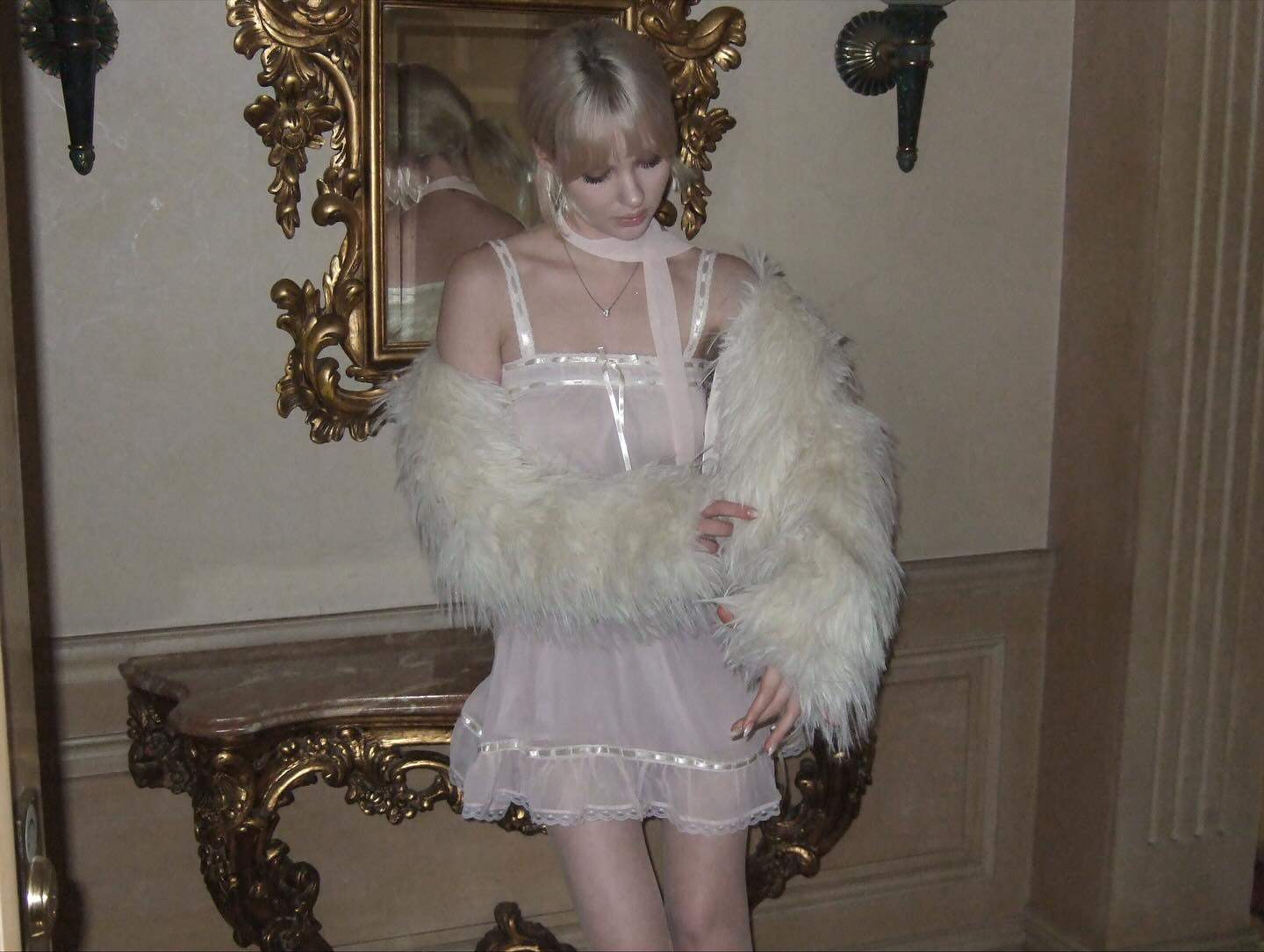 coquette lace suspender dress