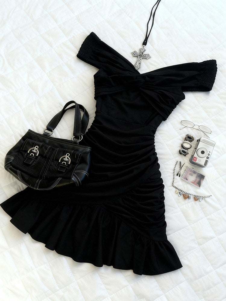 retro black mini dress