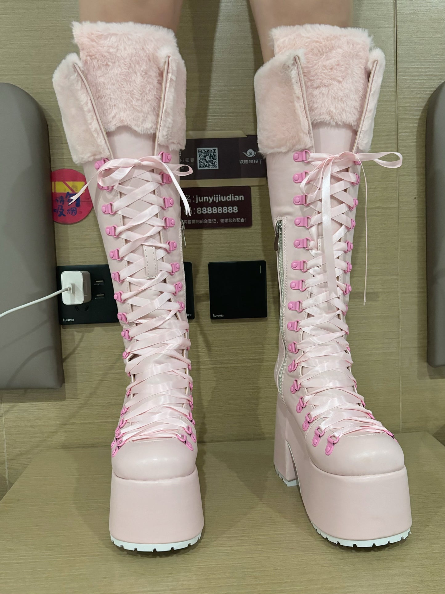 fur trim winter coquette boots