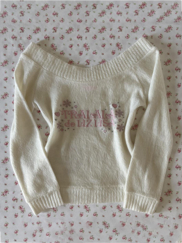 retro pink letters sweater