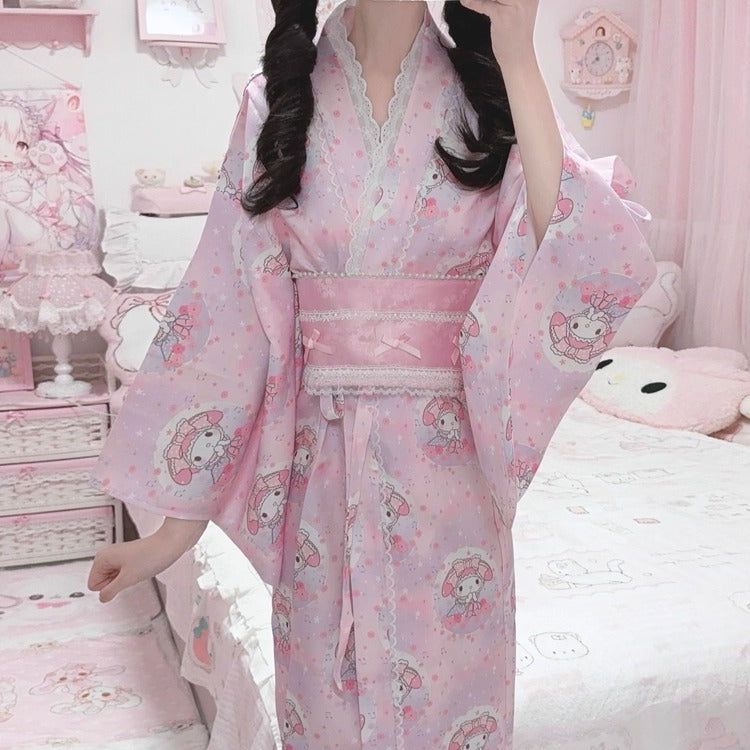 kawaii pink yukata bathrobe