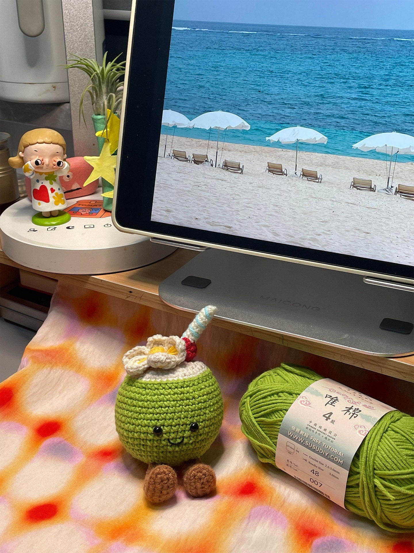 diy crochet coconut doll kit