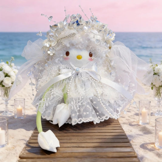Dream Island White Tulle Kitty Plush Charm