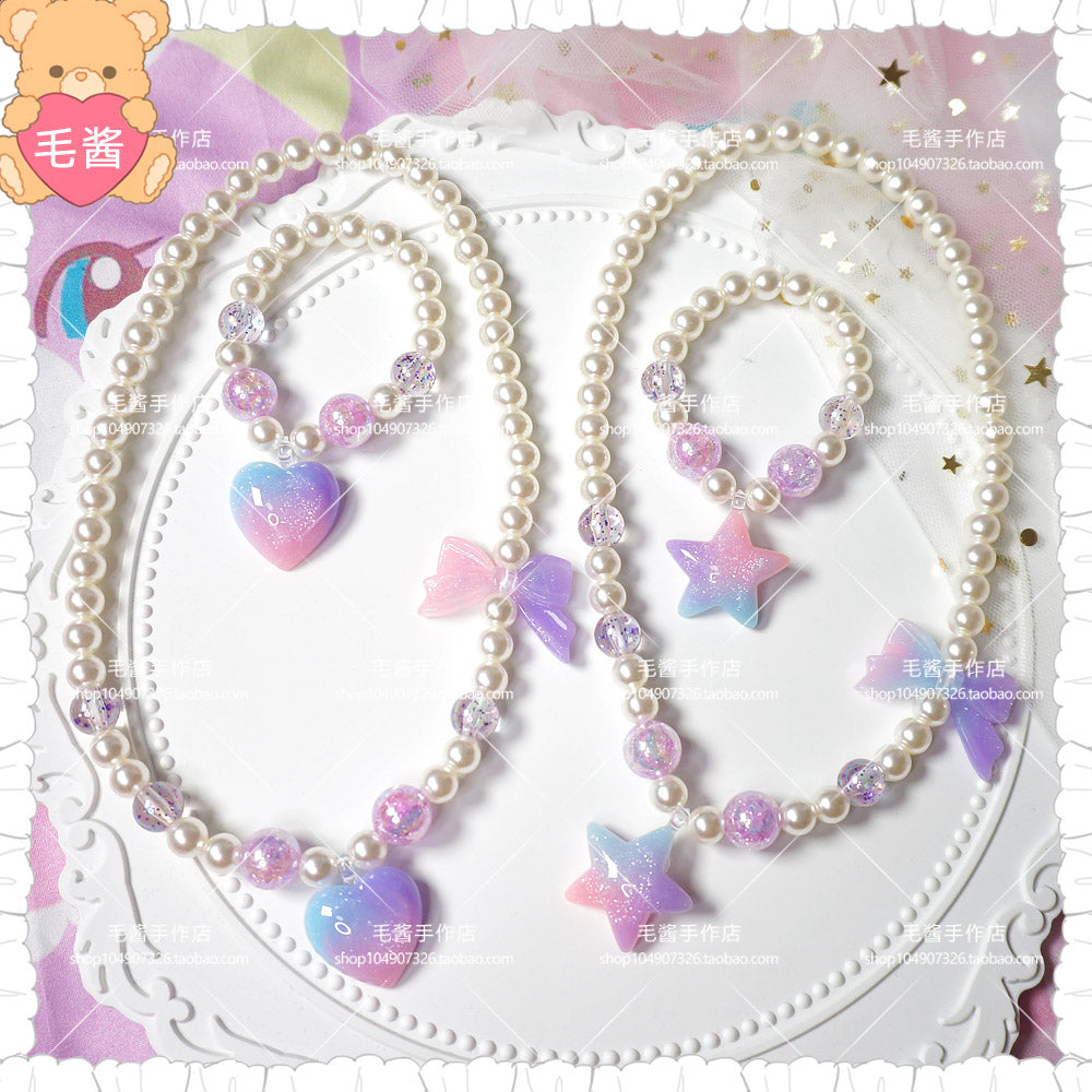 cute heart pearls kawaii choker