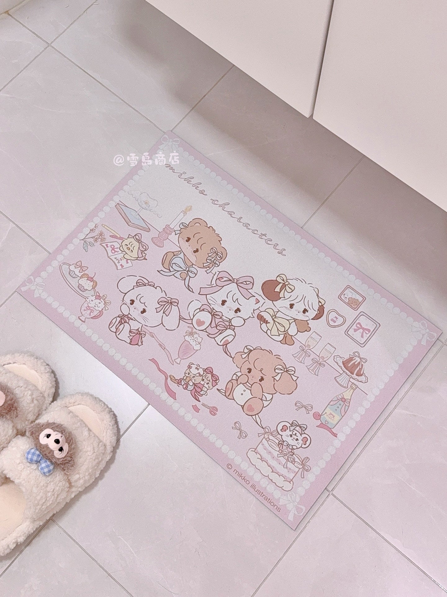 kawaii pink bathroom diatom mud absorbent floor mat