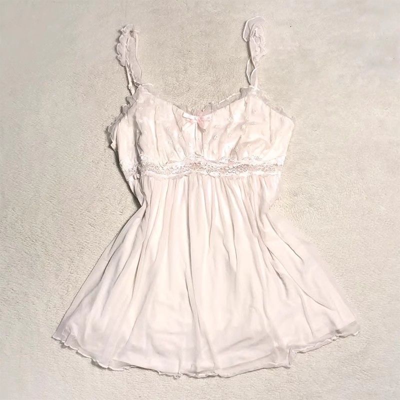 Pink lace suspenders
