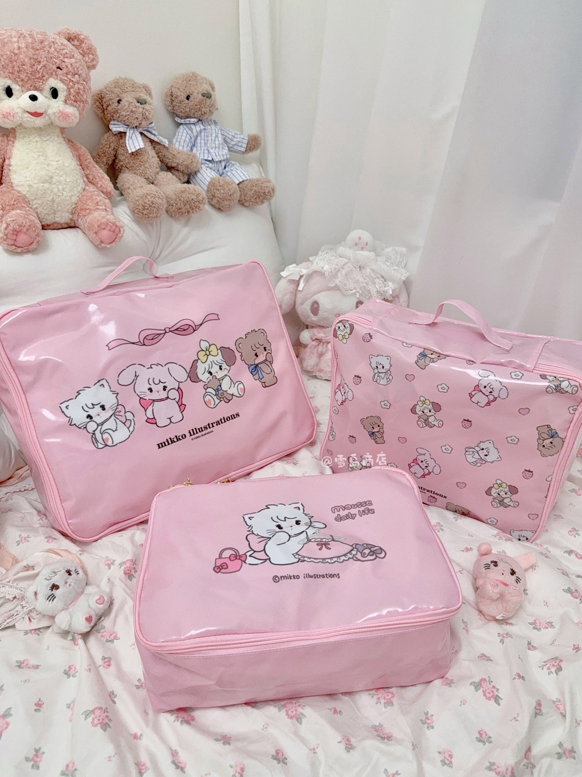 kawaii pink storage bag