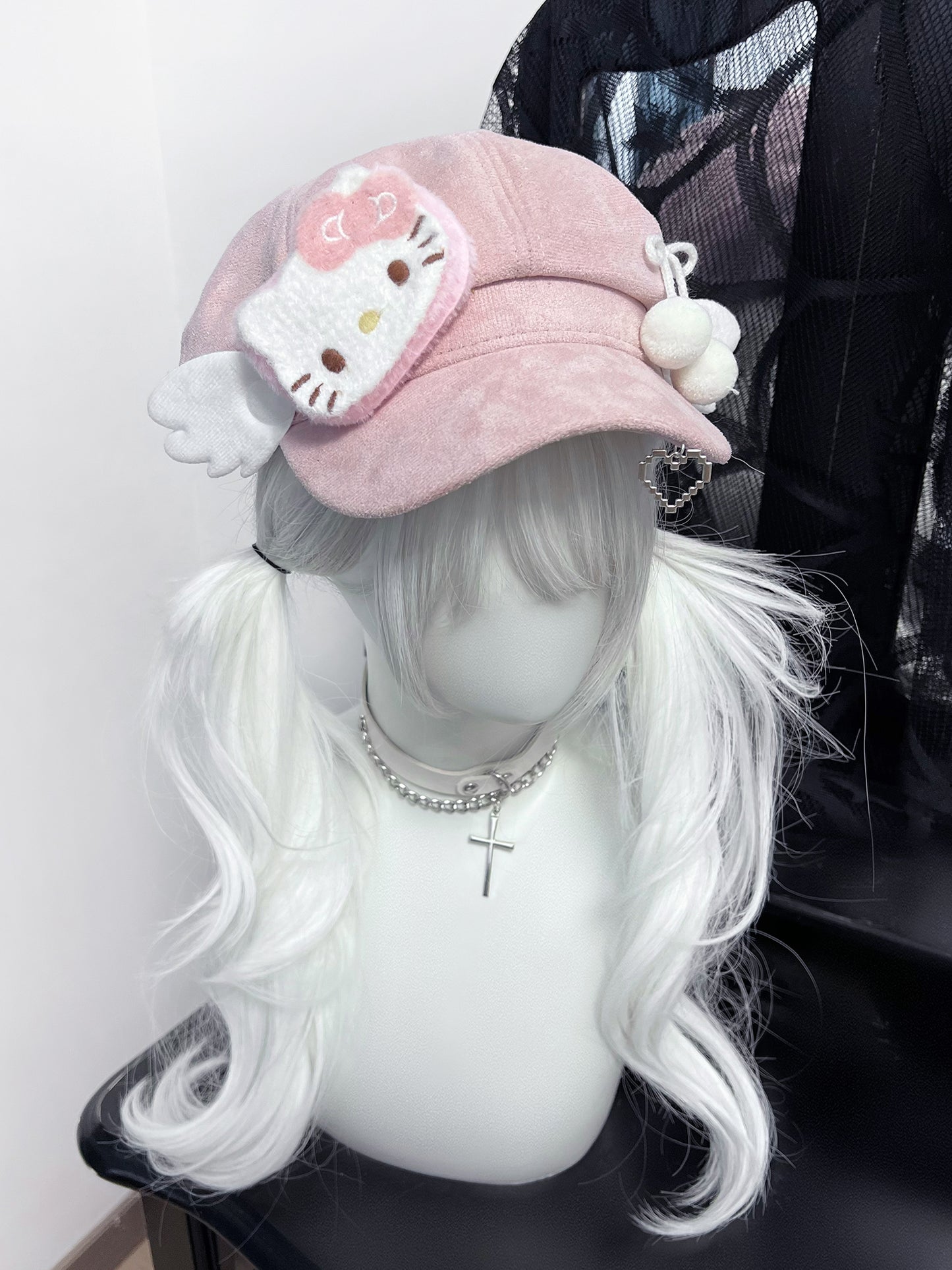 y2k pink kitty hat