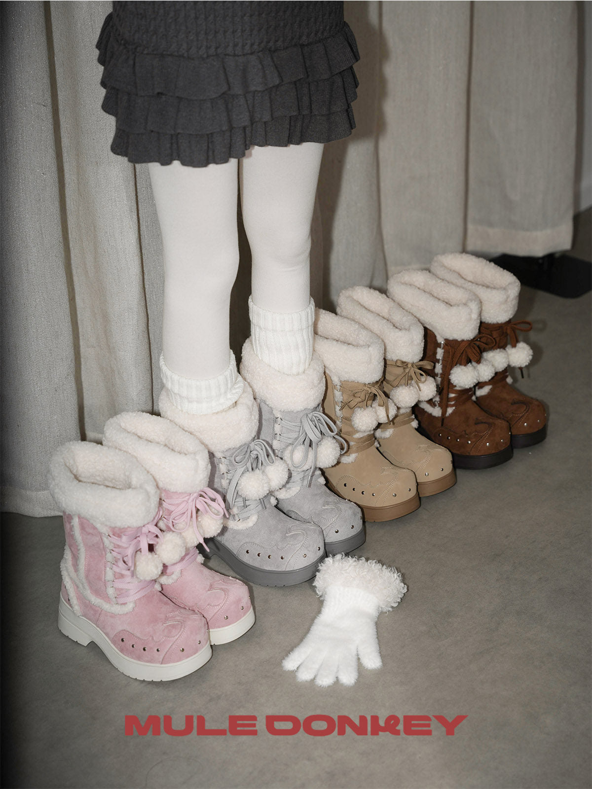 kawaii furry snow boots