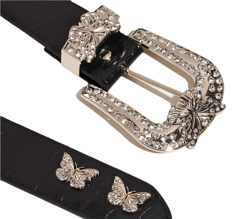 Y2K Black Butterfly Punk Belt