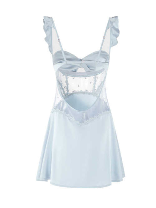 Backless Lace Ice Silk Pajamas