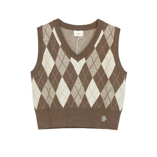 Preppy Rhombus V-neck Knitted Vest