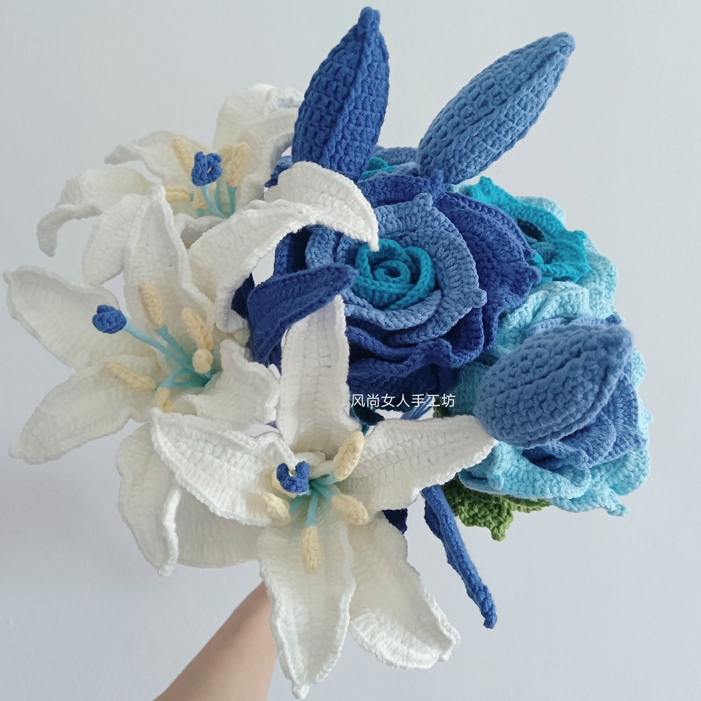 lily wool hand-woven flower