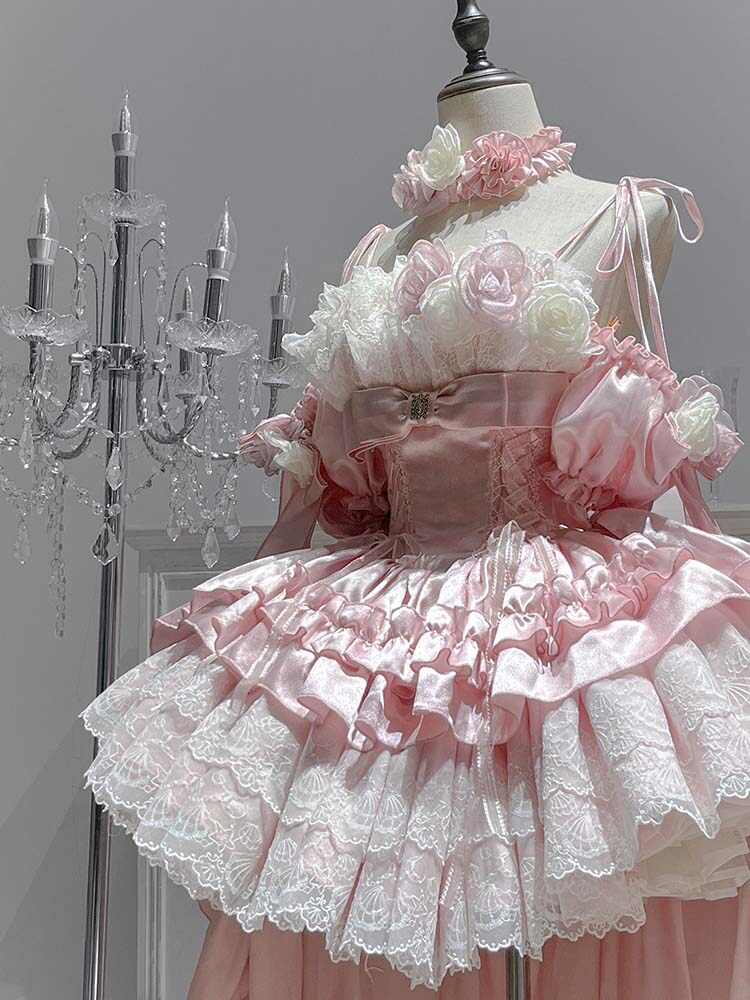 balletcore roses mesh princess dress
