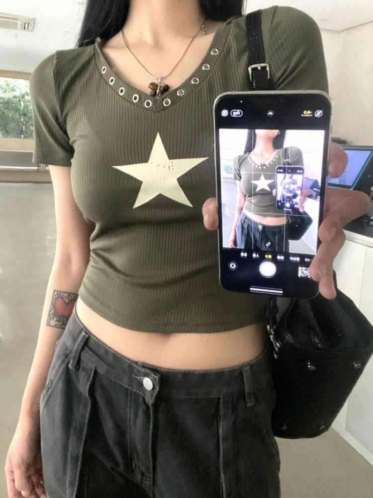 Star Girl Retro Crop Tee