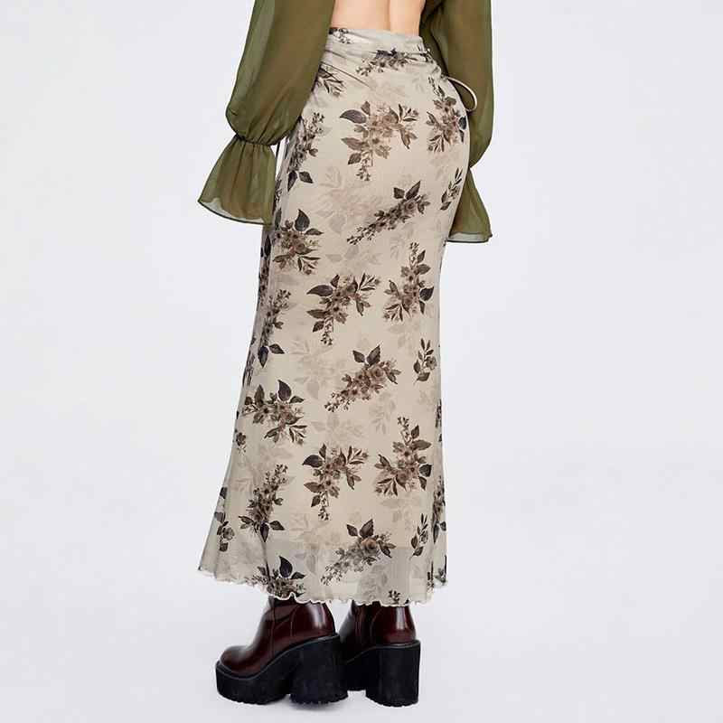 Plant Mesh Midi Skirt