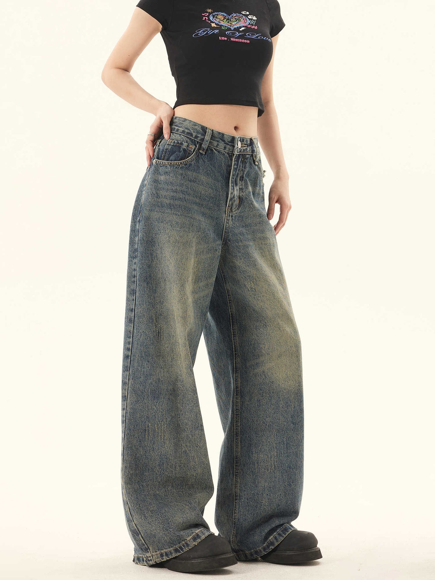 Y2K Retro Distressed Baggy Jeans