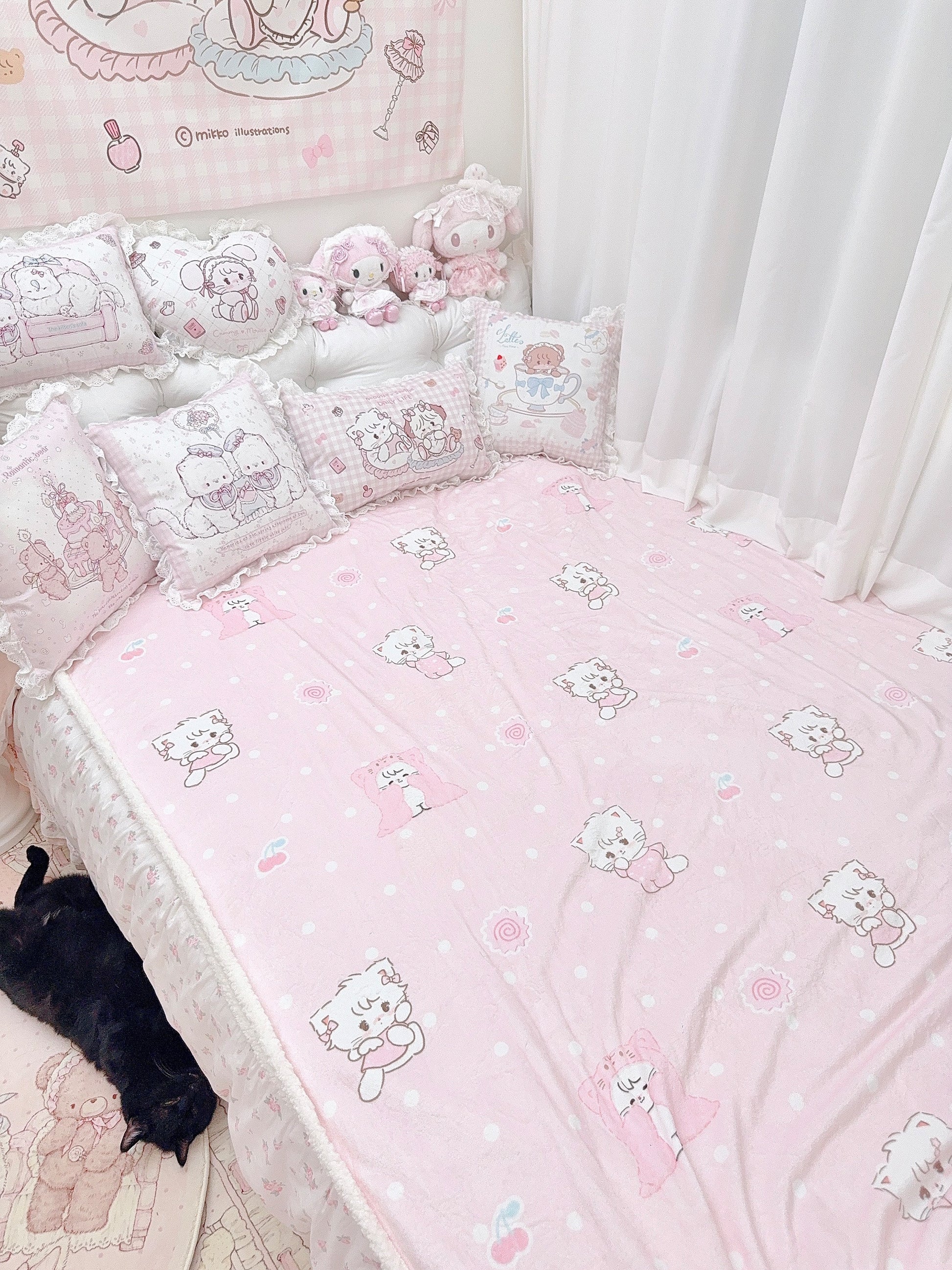kawaii pink blanket