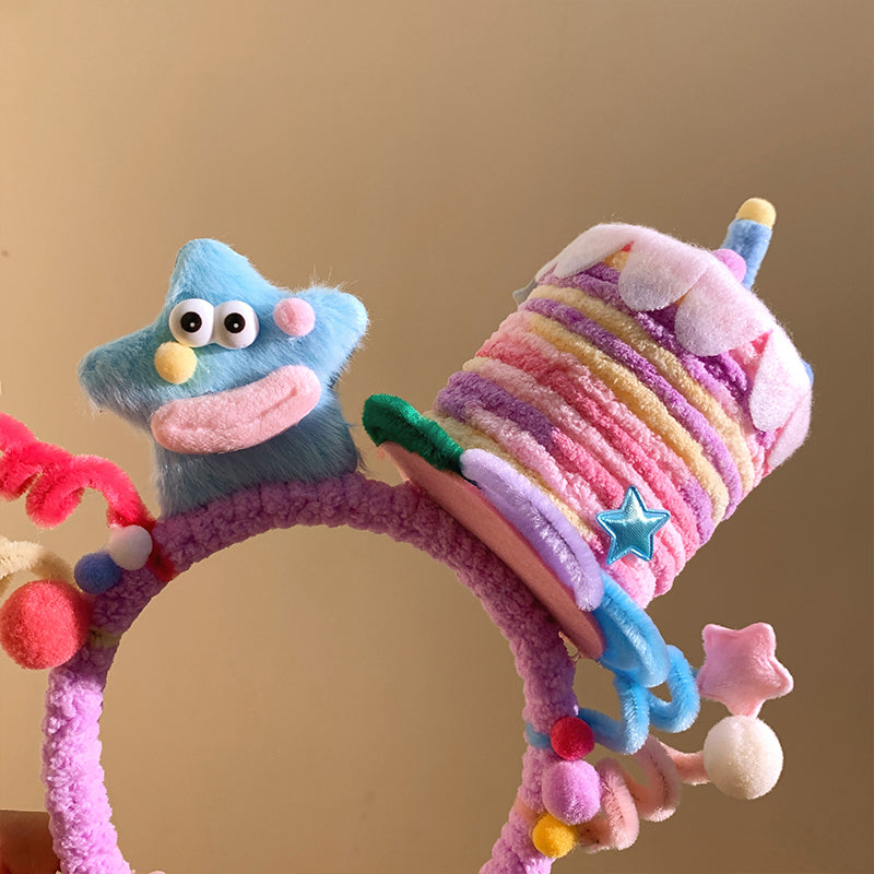 Cute Pink Birthday Cake Plush Headband