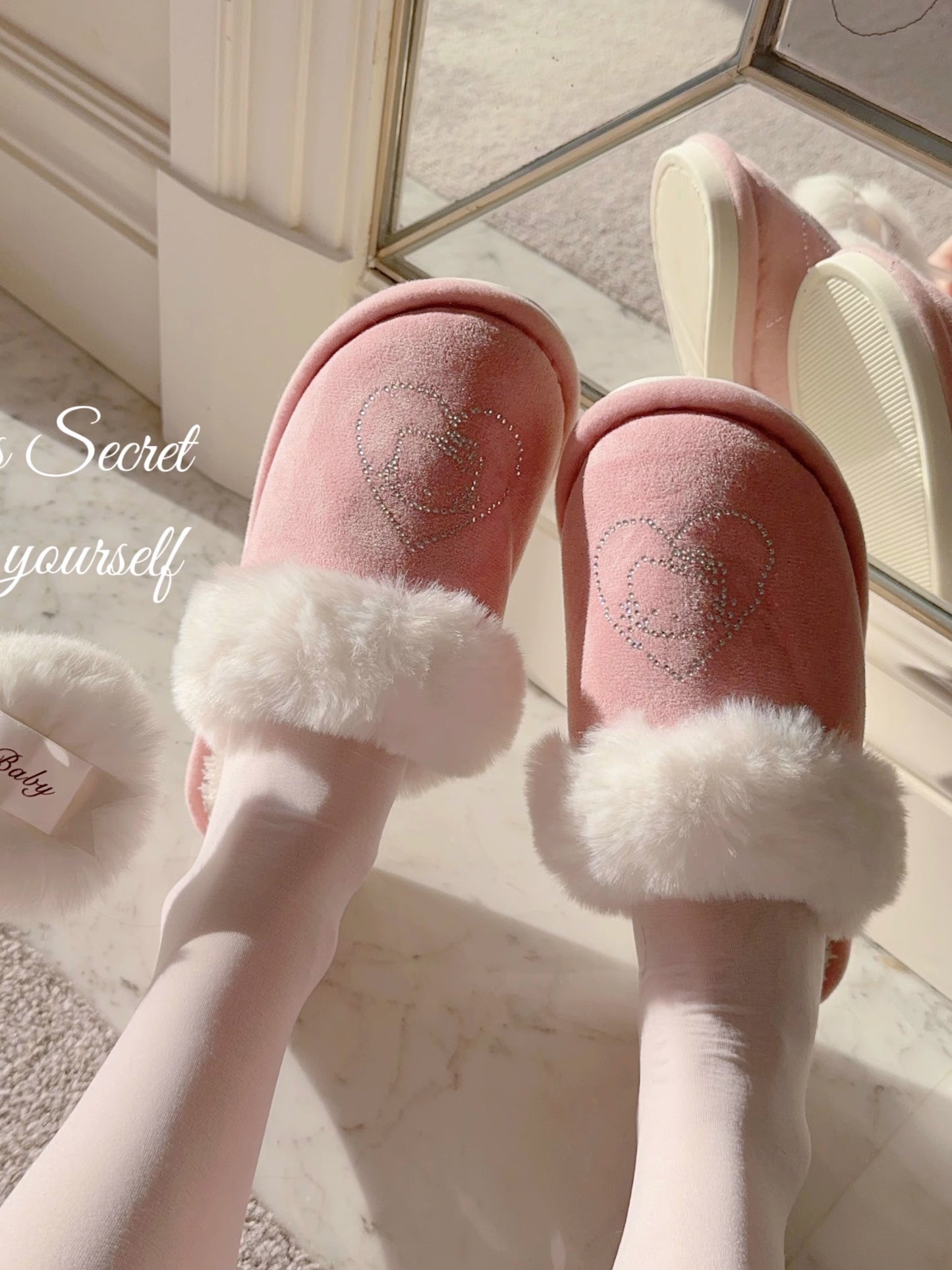 kawaii pink diamonds slippers