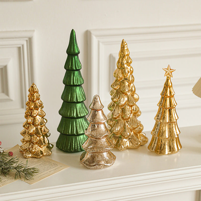 mini luminous glass Christmas tree decoration