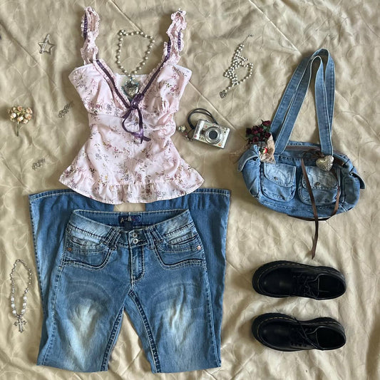 Retro Chic Pink Floral Top