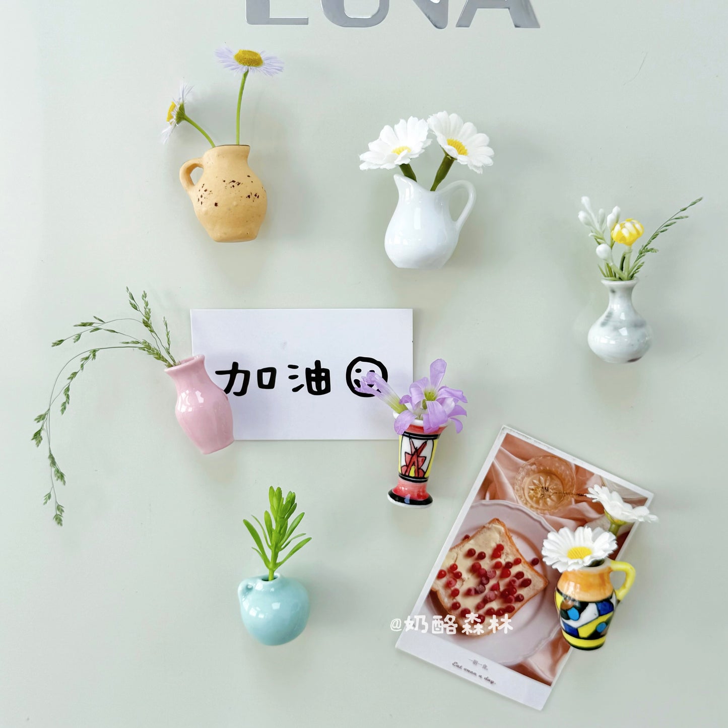 Mini Vase Hydroponic Flower Magnetic Refrigerator