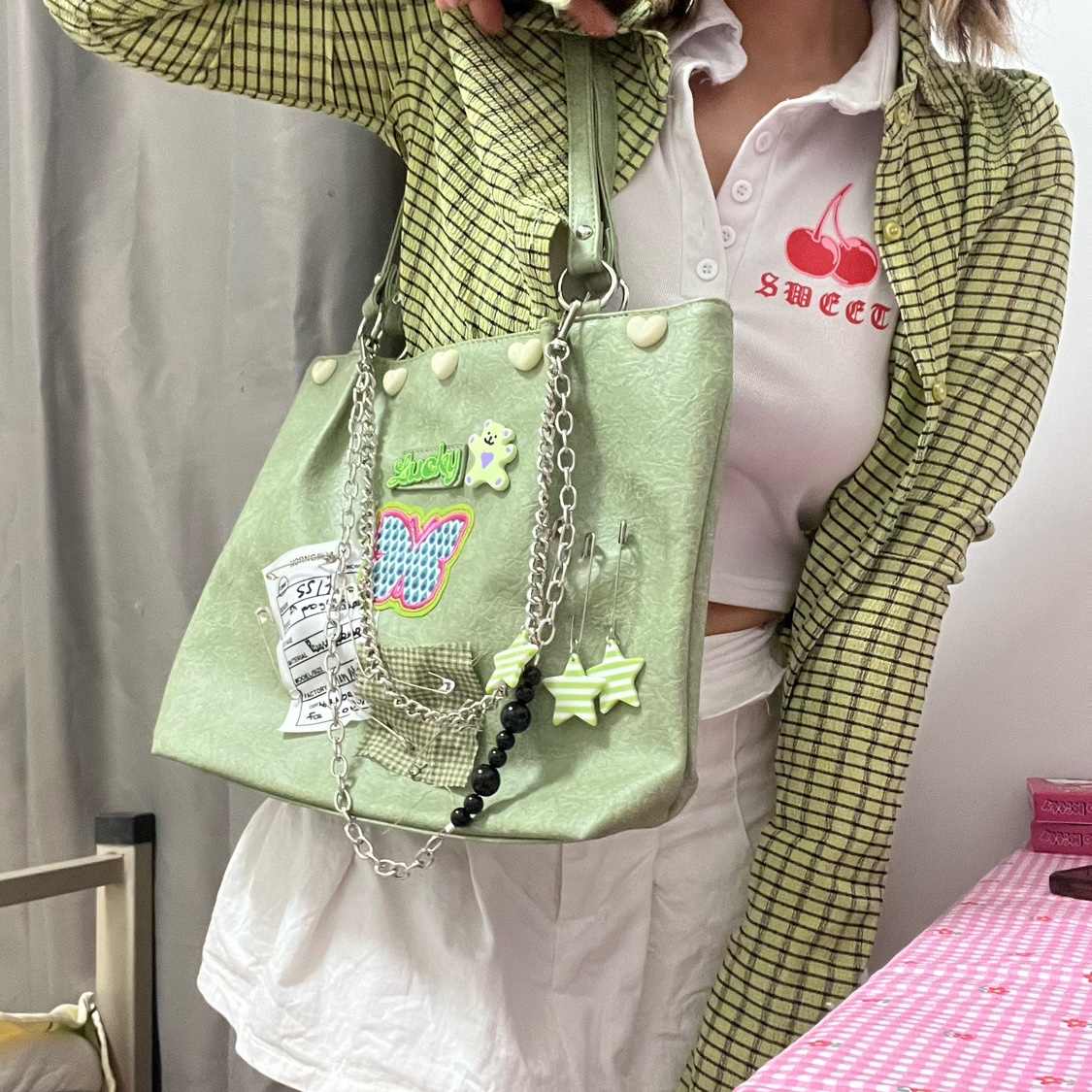 Y2K Flower Butterfly Shoulder Bag