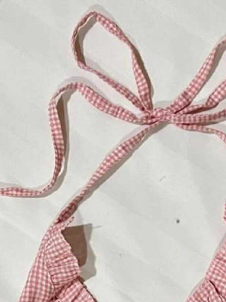 Bow Tie Halter-neck V-neck Top