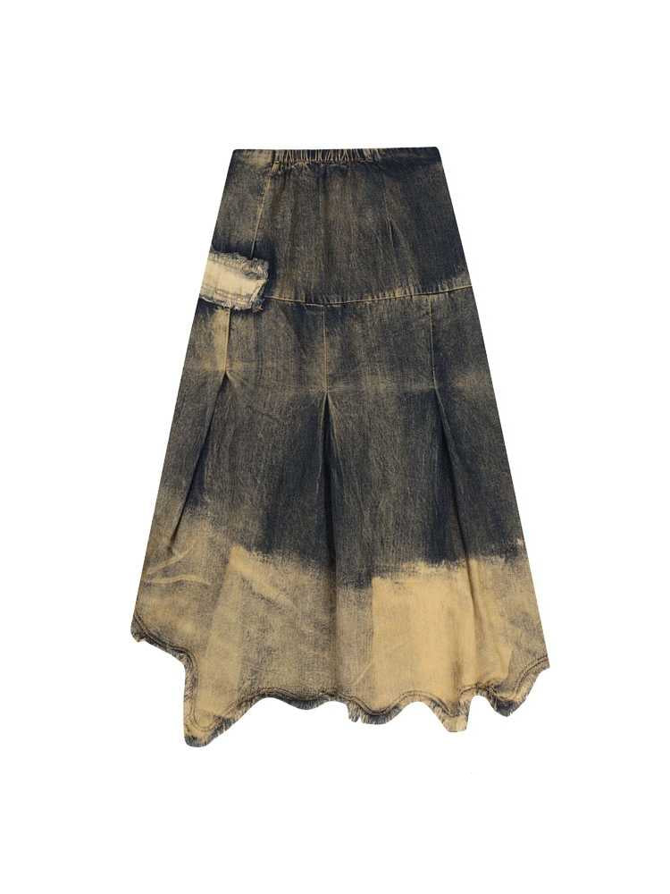 Grunge Cross Denim Skirt