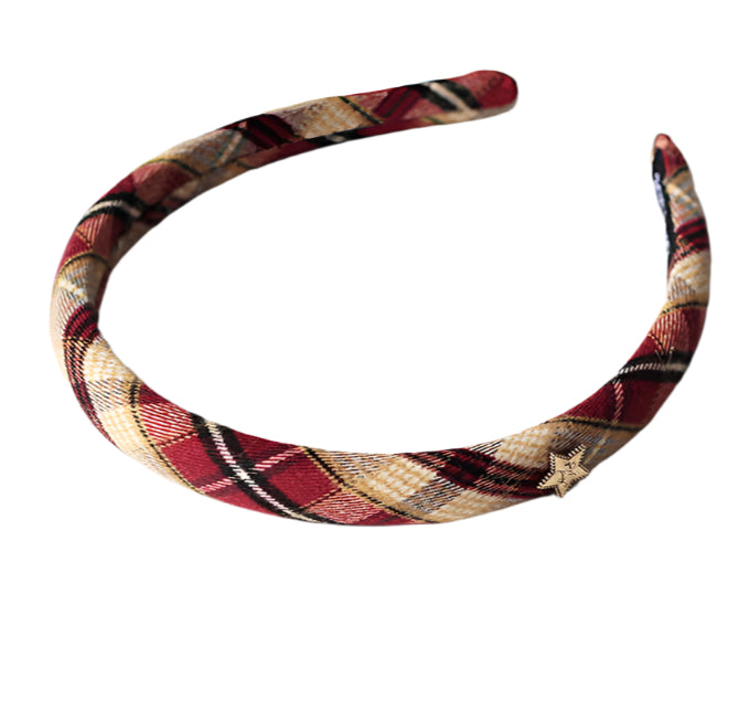 Preppy Star Plaid Y2K Headband