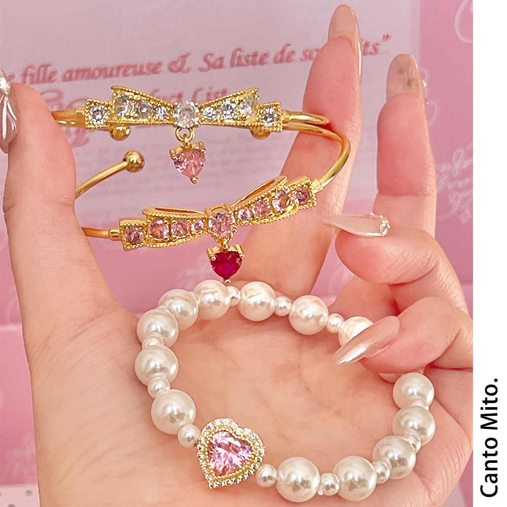 Sakura Snow Bow Pearl Bracelet