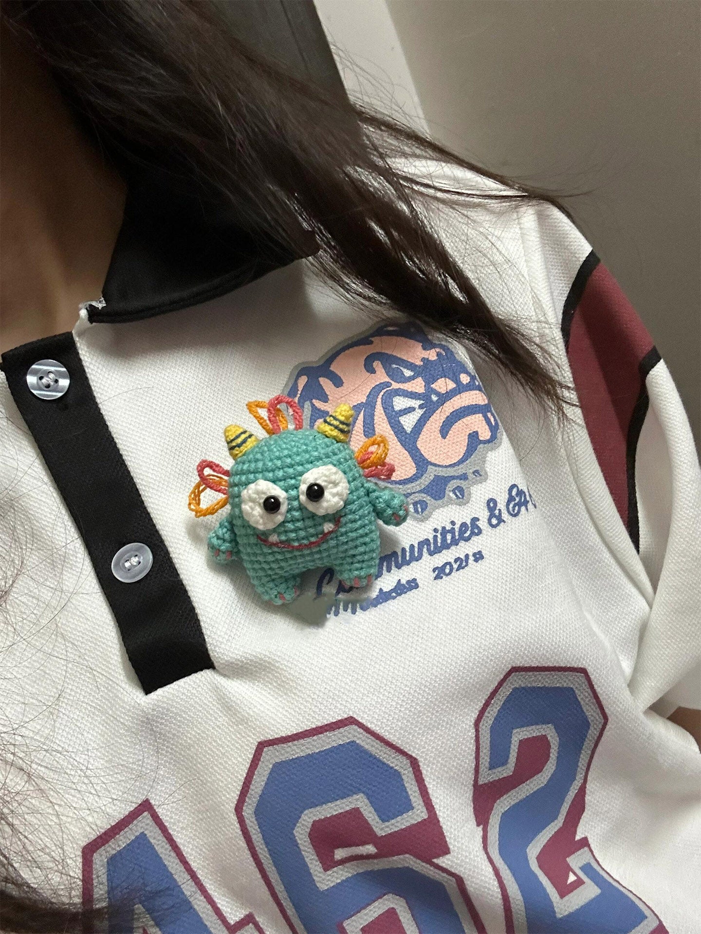 DIY wool monster friend doll pendant