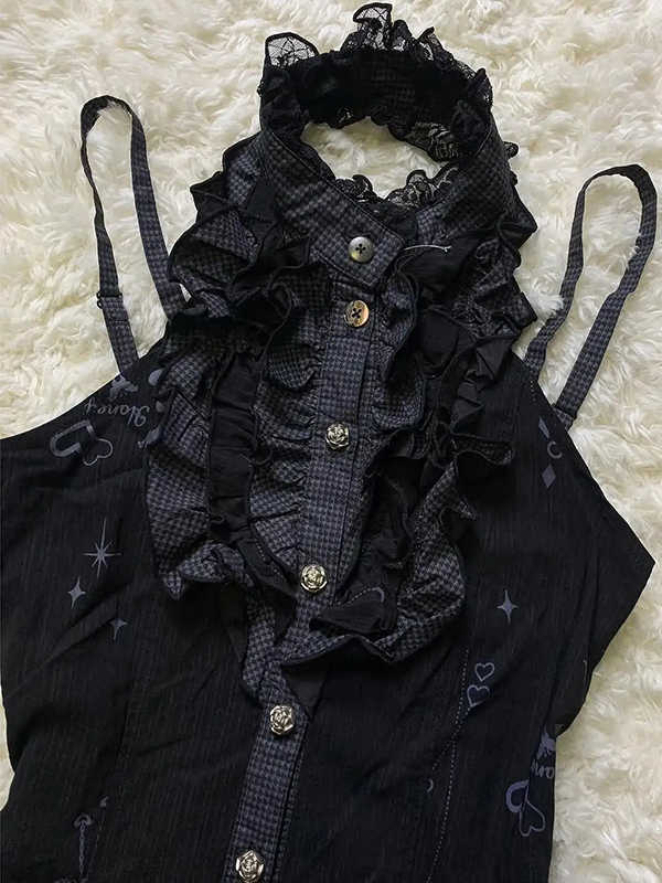 Dark Coquette Lace Sleeveless Dress