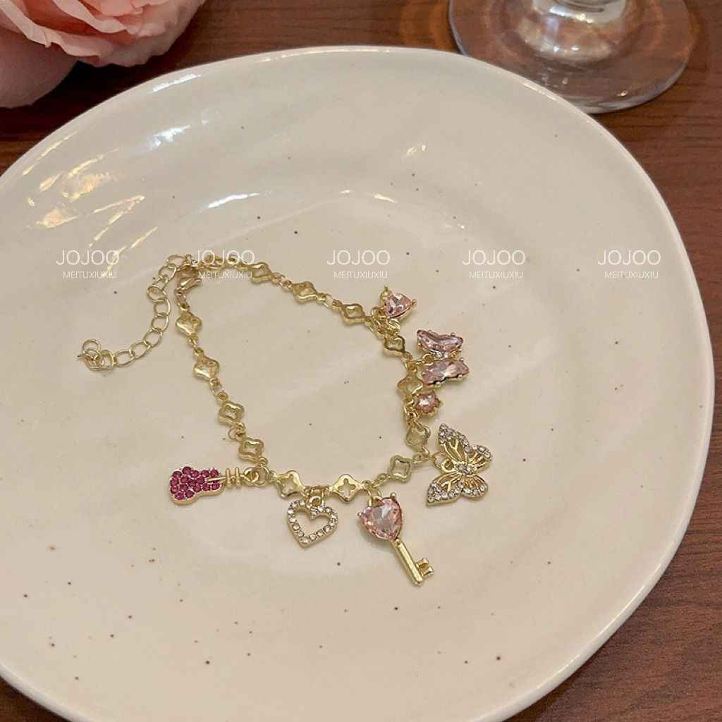 Pink Butterfly Zircon Bracelet