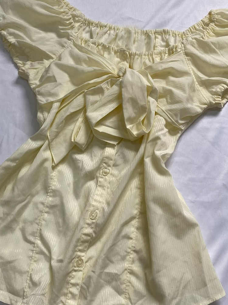 French Yellow Short-sleeved Shirt