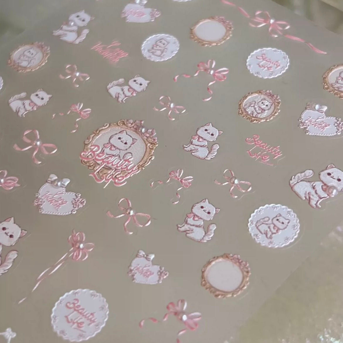 cute kitten kawaii nails stickers