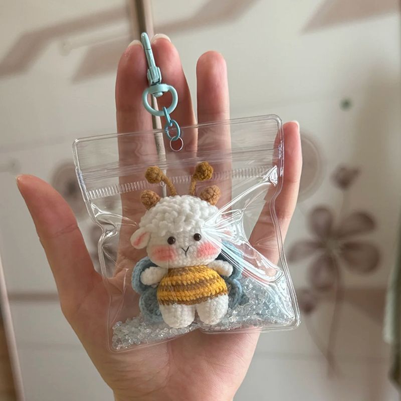 diy wool cute bee lamb doll